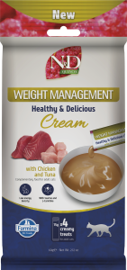 N&D QUINOA CAT WEIGHT MANAGEMENT CREAM WITH CHICKEN & TUNA 60 GR