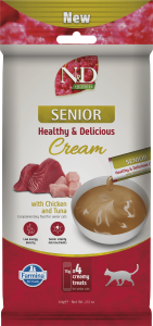 N&D QUINOA CAT SENIOR CREAM WITH CHICKEN & TUNA 60 GR 